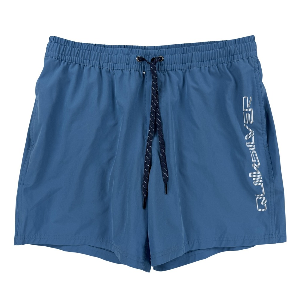 Quiksilver Swim Shorts Mens Large Blue Solid‎ Volley Trunks Mesh Lined Quick Dry